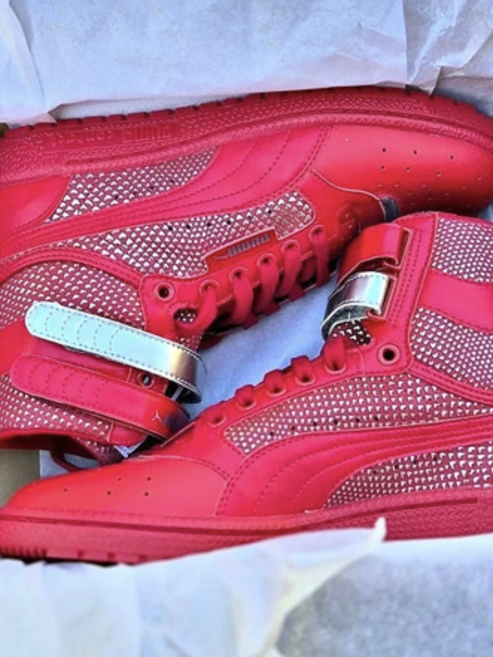 Puma Sky II Hi Futur Minimal Red/Silver Sneakers - NIB (Womens 8 / Mens 6.5)